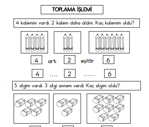 1. Sınıf Toplama İşlemi Çalışma Kağıdı 