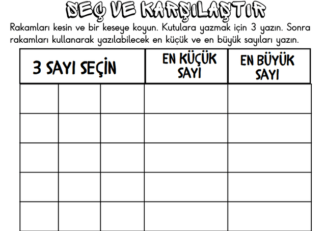 3. Sınıf Eğlenceli Matematik 3 basamaklı sayılar etkinliği