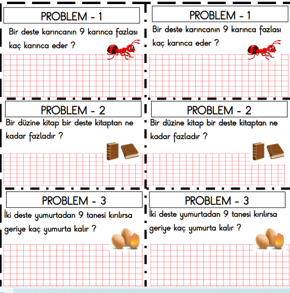 3. Sınıf Matematik Deste Düzine Problemleri