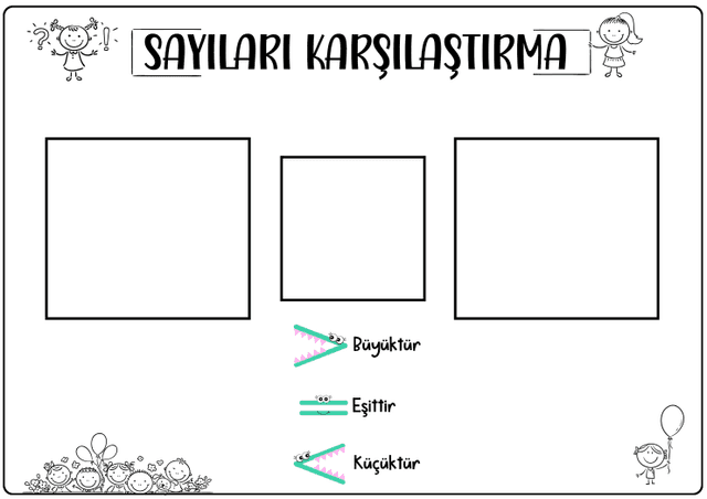 3. Sınıf Matematik Sayıları Karşılaştırma Yaz-Sil Şablon