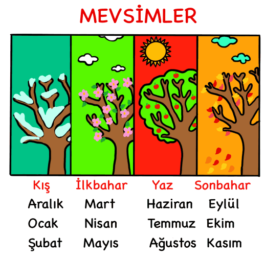 Mevsimler Konu Anlatımı ve Etkinlikleri 1. Sınıf