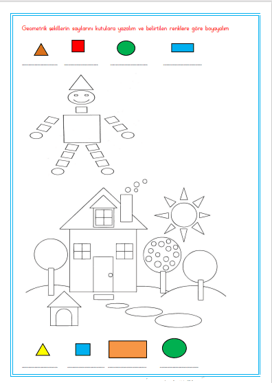 1. Sınıf Matematik Geometrik Şekiller Etkinlik Sayfası