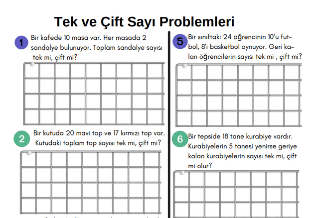 3. Sınıf Matematik Tek Ve Çift Sayı Problemleri