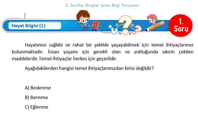 3. Sınıflar Bilgi Yarışması Soruları