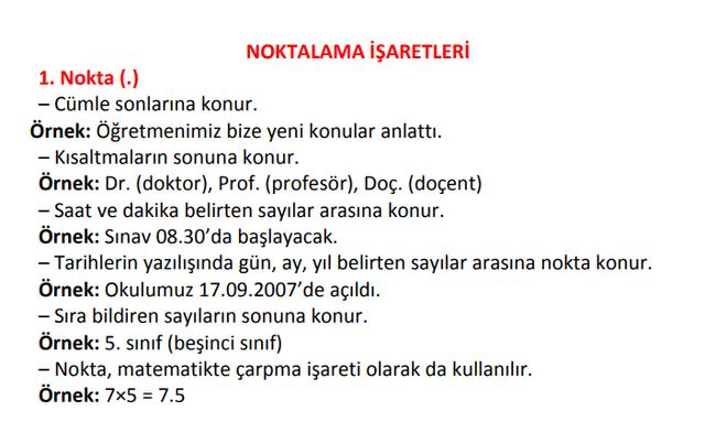 Noktalama İşaretleri Konu Anlatımı 