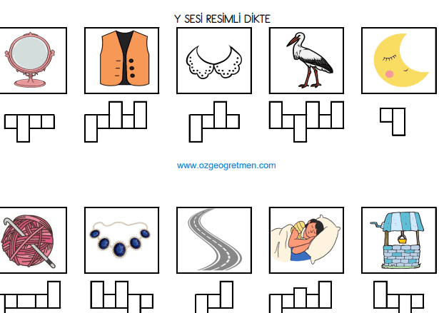 Y Sesi Resimli Dikte Çalışması