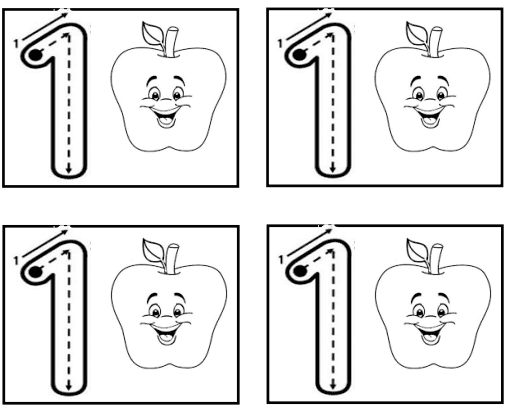 1.Sınıf 1 Rakamı Yazma Defter Çalışması 