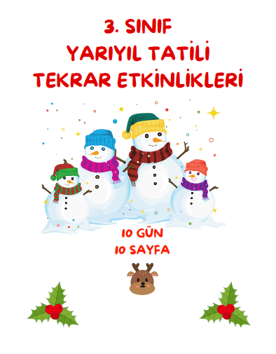 3. Sınıf Yarıyıl Tatili Tekrar Etkinlikleri