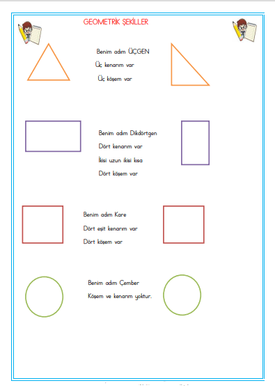 1. Sınıf Geometrik Şekiller Ve Alıştırmalar 