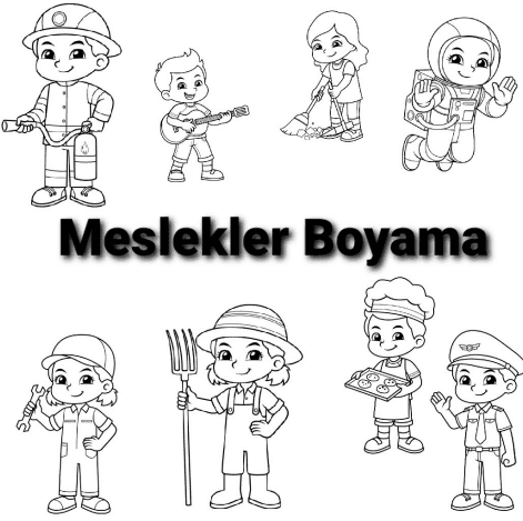 Okul Öncesi Meslekler Boyama Kitapçığı 