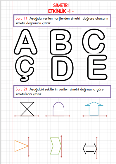 3. Sınıf Simetri Etkinlik Sayfası