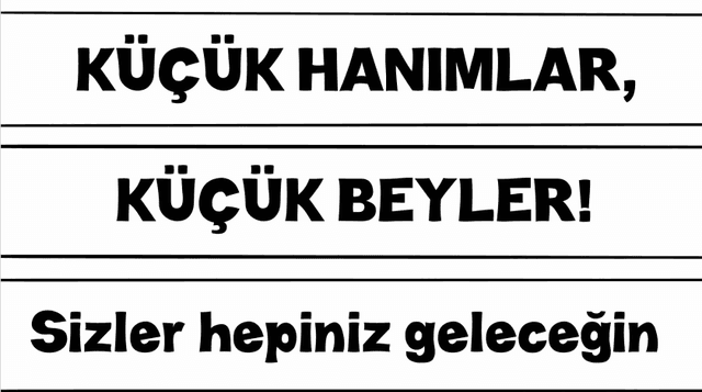 23 Nisan Küçük Hanımlar Küçük Beyler Pano Yazısı Şablonu