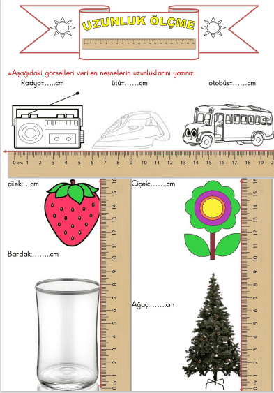 3. Sınıf Matematik Uzunluk Ölçme Çalışma Sayfası