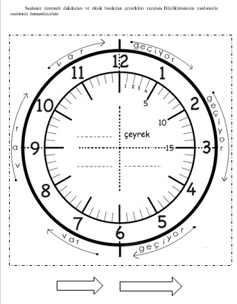 3. Sınıf Matematik Saat Yapma Etkinliği