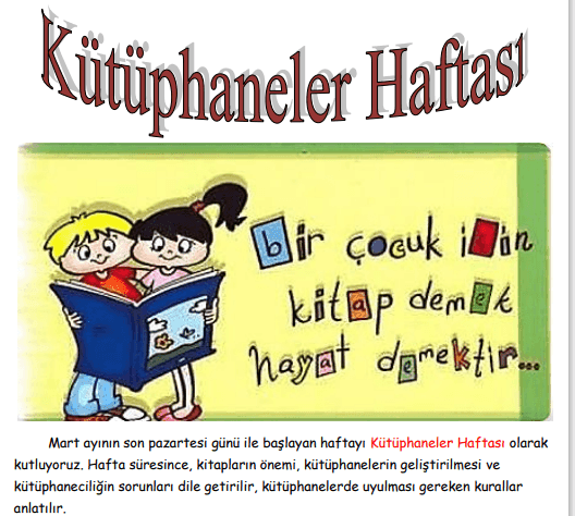 Kütüphaneler Haftası Pano İçin Görseller 