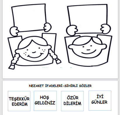 2. Sınıf Hayat Bilgisi Nezaket İfadeleri Kes Yapıştır Etkinliği