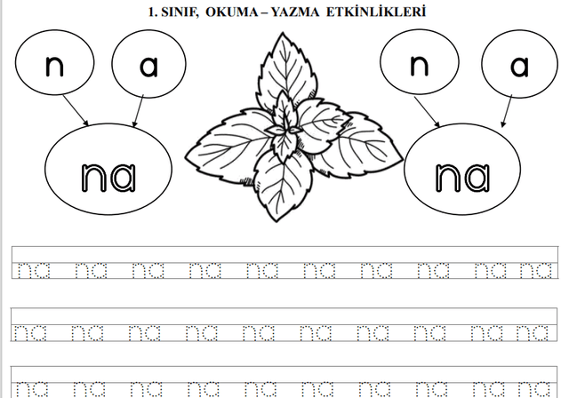 1. Sınıf "na" Hecesi Çalışması