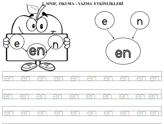 1. Sınıf ''en-ne'' Hece Çalışması