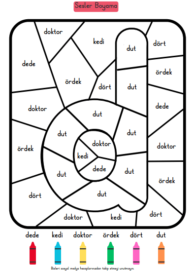 D Sesi Oku Boya Çalışması 1. Sınıf 