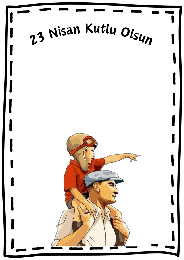 23 Nisan Sulu Boya çalışması Atatürk Ve Çocuk