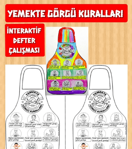 Yemekte Görgü Kuralları İnteraktif Defter Çalışması