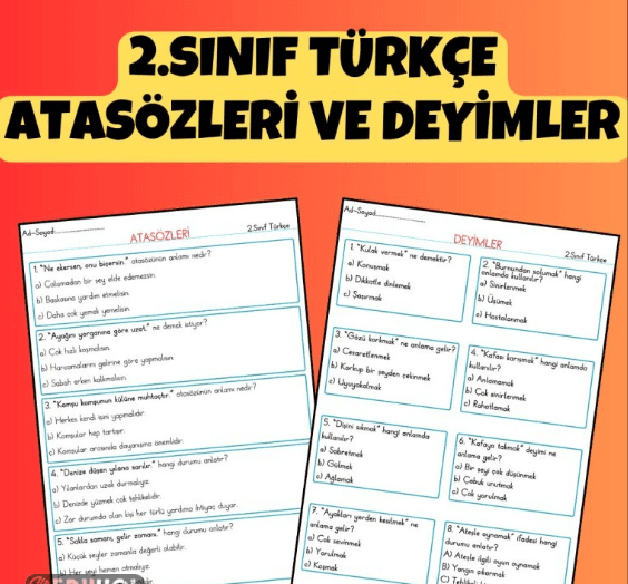 2.SINIF TÜRKÇE ATASÖZLERİ VE DEYİMLER MİNİ TEST