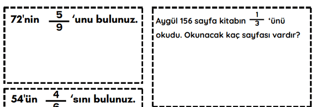 4. Sınıf Matematik Bir Çokluğun Belirtilen Kesir Kadarını Bulma