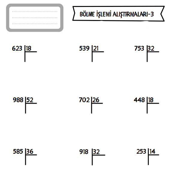 4. Sınıf Matematik Bölme Alıştırmaları 