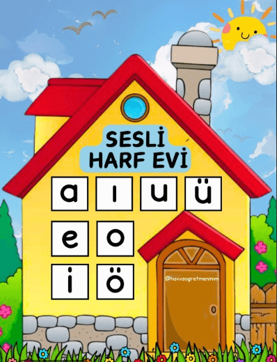 1. Sınıf sesli harfler posteri