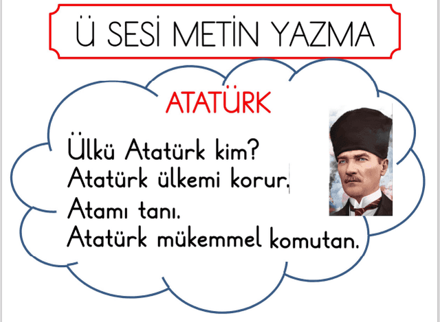 Ü SESİ METİN YAZMA(ATATÜRK)