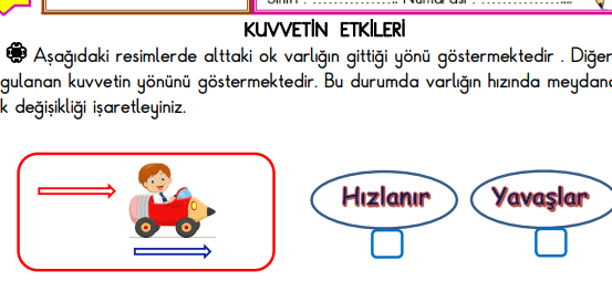 3. Sınıf Fen Bilimleri İtme Ve Çekme Kuvveti Etkinliği