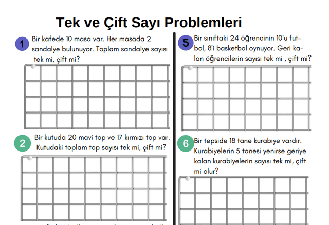 3. Sınıf Matematik Tek Ve Çift Sayı Problemleri