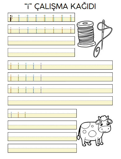 İ Sesi Yazma Kağıtları 