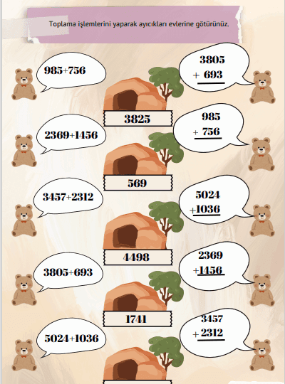 4. Sınıf Matematik Toplama İşlemi Alıştırmaları