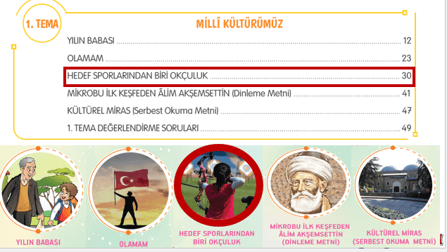 4. Sınıf Türkçe " Hedef Sporlarından Biri Okçuluk" Ders İşleniş Sunusu