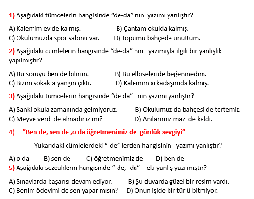 4. Sınıf Türkçe De Ekinin Yazımı Çalışması