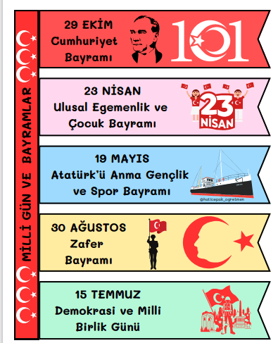 1. Sınıf Milli Gün Ve Bayramlar İnteraktif Defter Etkinliği 